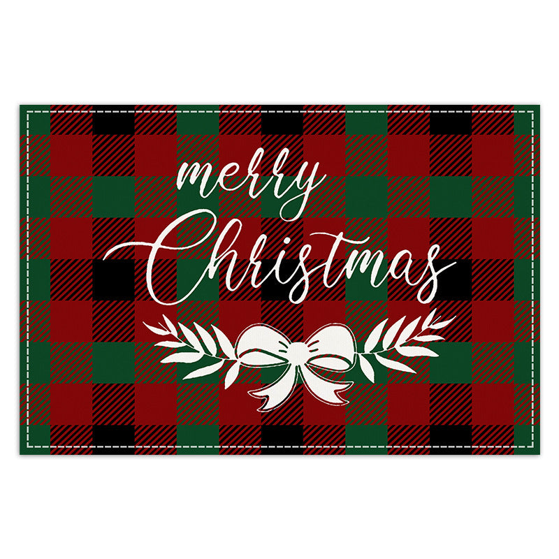 Wholesale Santa Claus Monogram Print Dining Room Decoration Insulated Table Mat